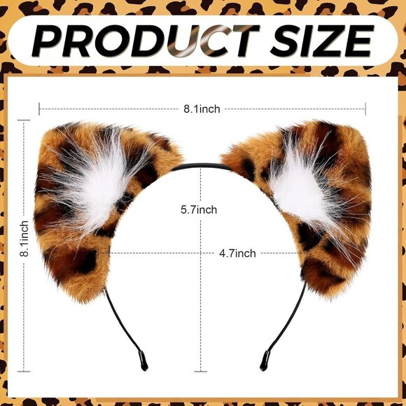Women\'s Faux Fur Cheetah Headband for Halloween Cosplay Party Accessory main image 7